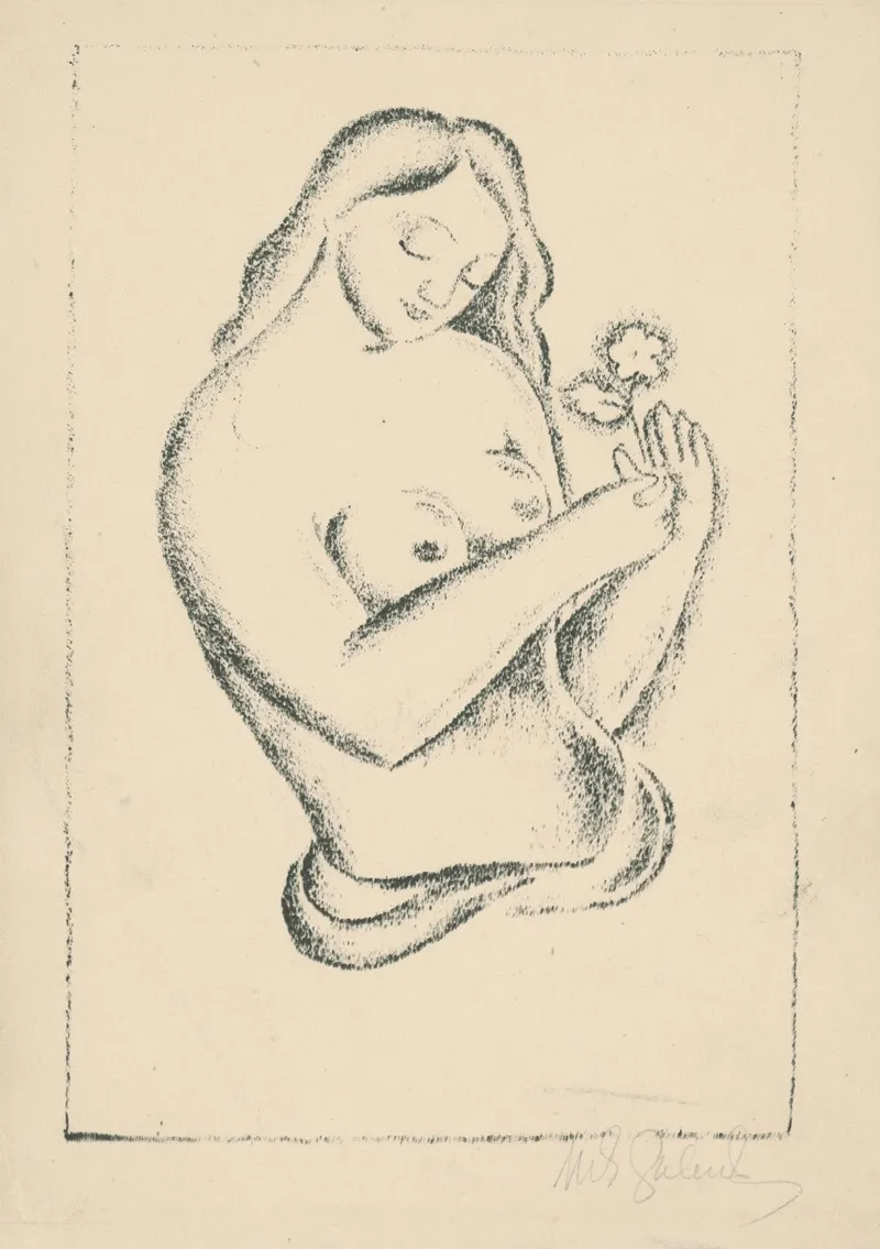 Zena S Kvetinou by Mikuláš Galanda - Canvas Print