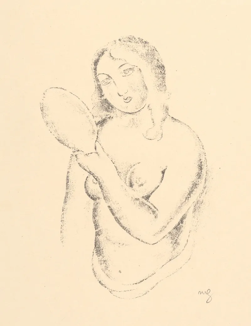 Zena So Zrkadlom 2 by Mikuláš Galanda - Canvas Print