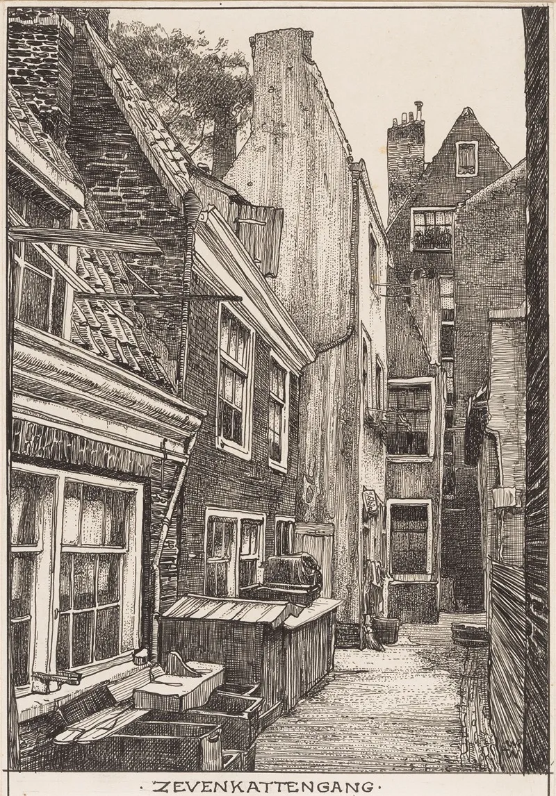 Zevenkattengang Bij De Goudsbloemgracht Thans Willemstraat Te Amsterdam by Willem Wenckebach - Canvas Print