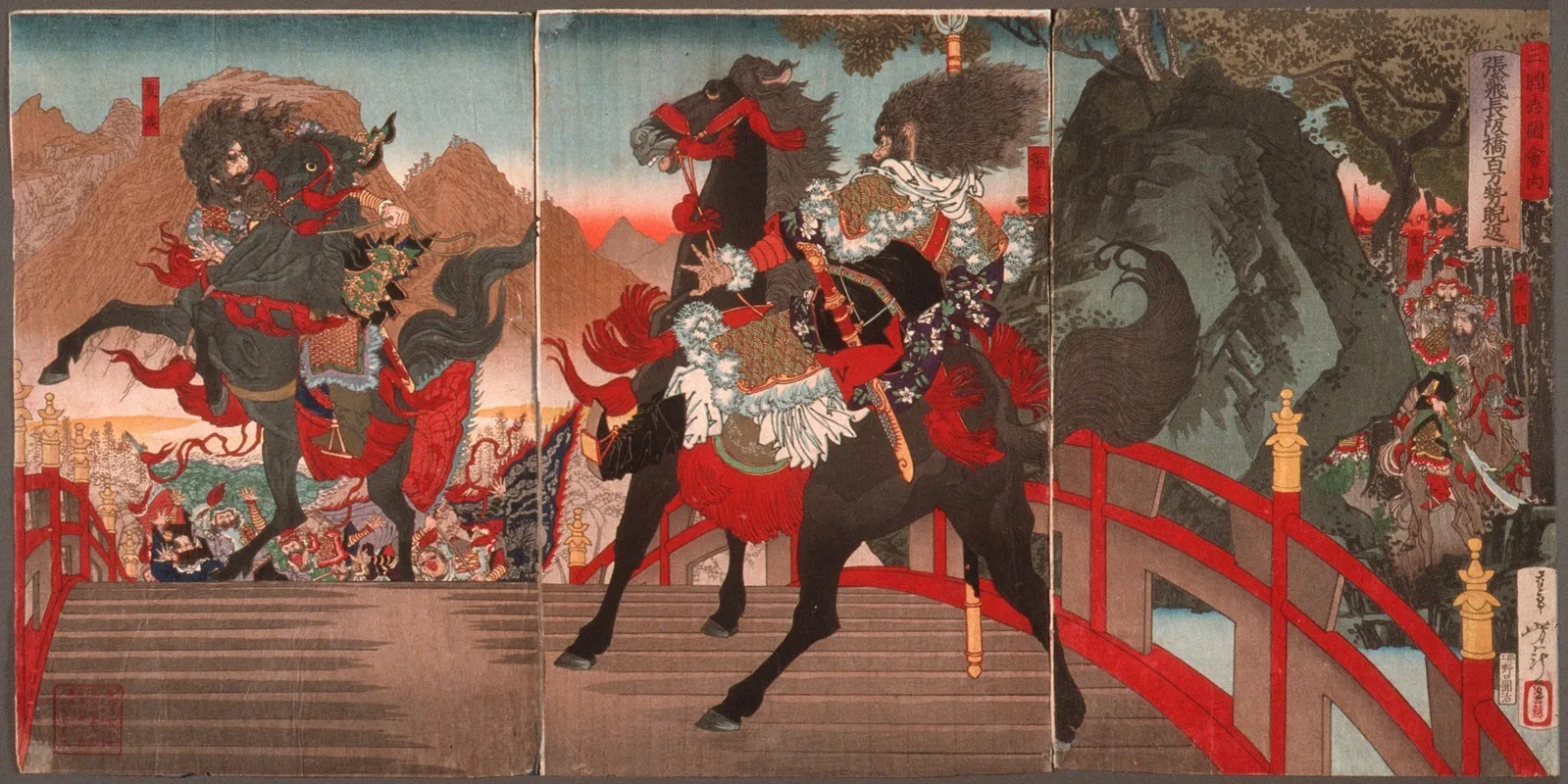 Zhang Fei On The Long Sloped Bridge Turning Away One Million Wei Troops With A Powerful Stare