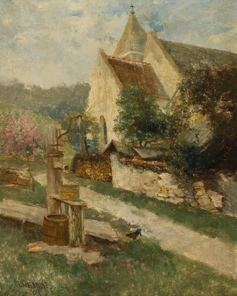 Ziehbrunnen Vor Der Kapelle by Paul Unbereit - Canvas Print