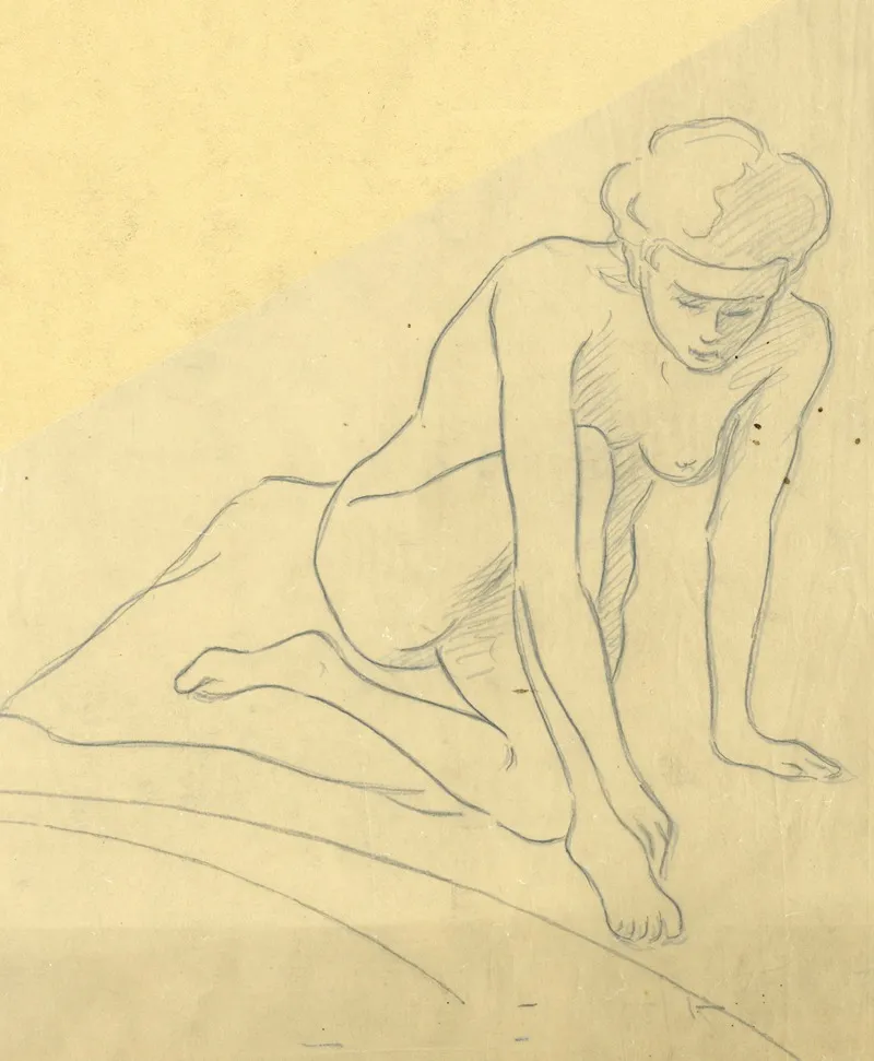 Zittende Figuur 12 by Albert Daenens - Canvas Print