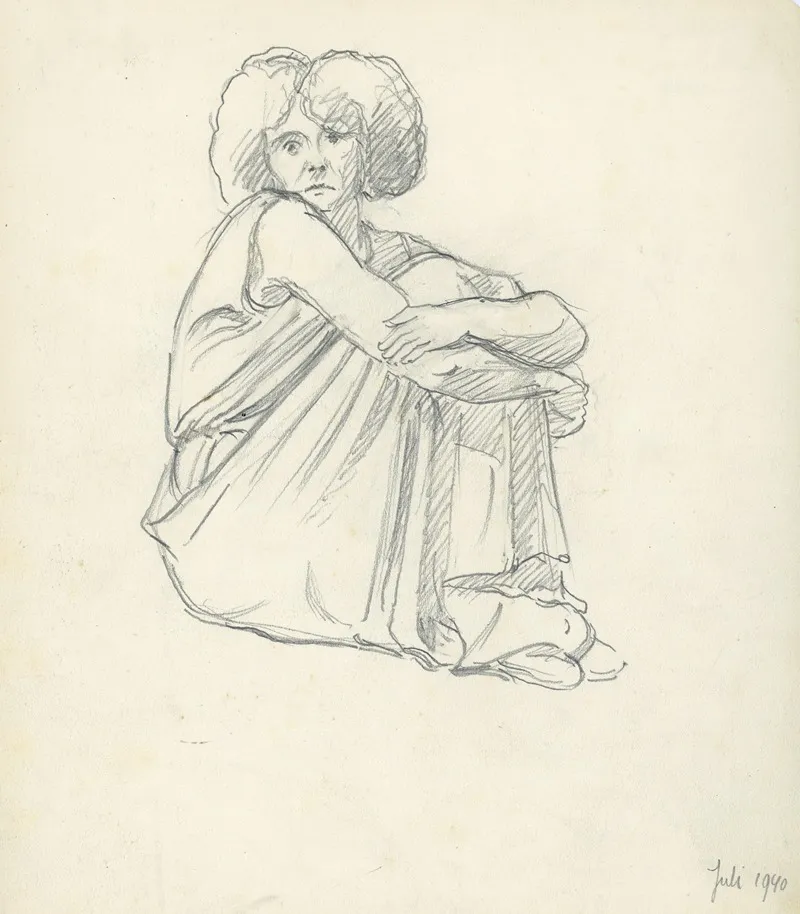 Zittende Figuur 13 by Albert Daenens - Canvas Print