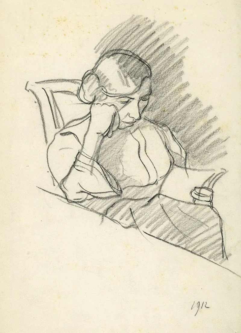 Zittende Figuur 14 by Albert Daenens - Canvas Print