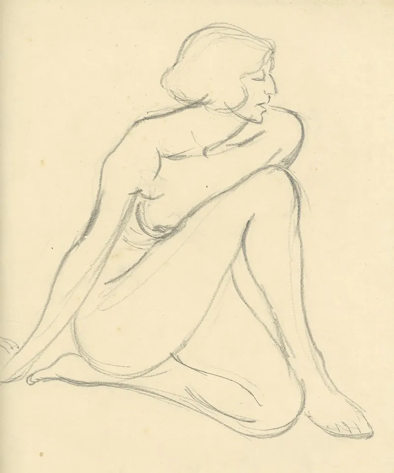 Zittende Figuur 17 by Albert Daenens - Canvas Print