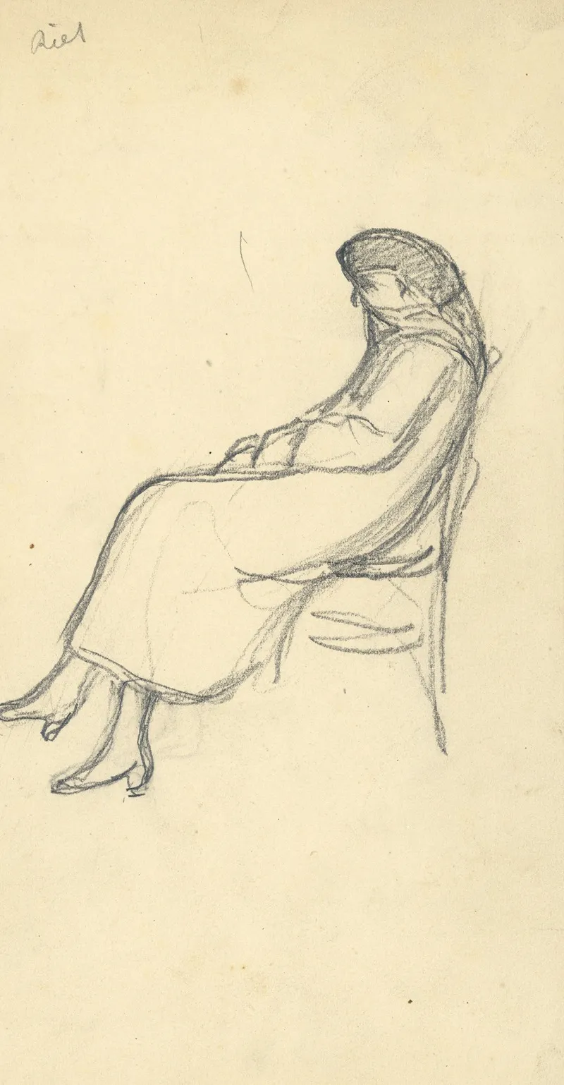 Zittende Figuur 18 by Albert Daenens - Canvas Print