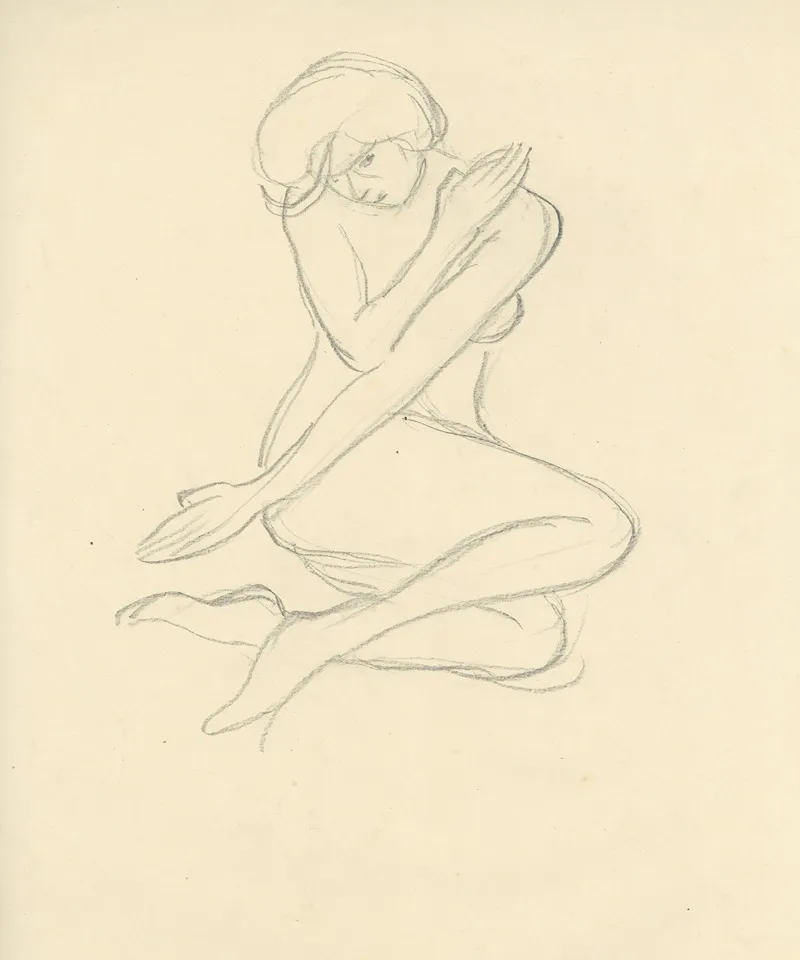 Zittende Figuur 20 by Albert Daenens - Canvas Print