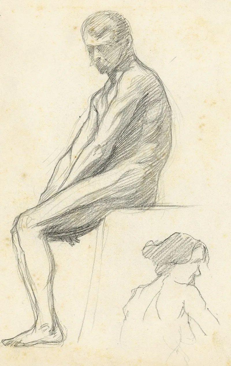 Zittende Figuur 23 by Albert Daenens - Canvas Print