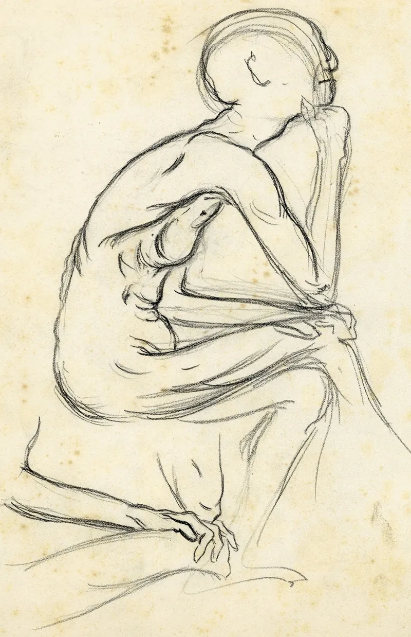 Zittende Figuur 24 by Albert Daenens - Canvas Print