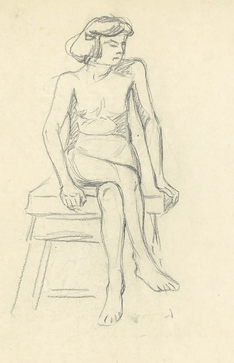 Zittende Figuur 25 by Albert Daenens - Canvas Print