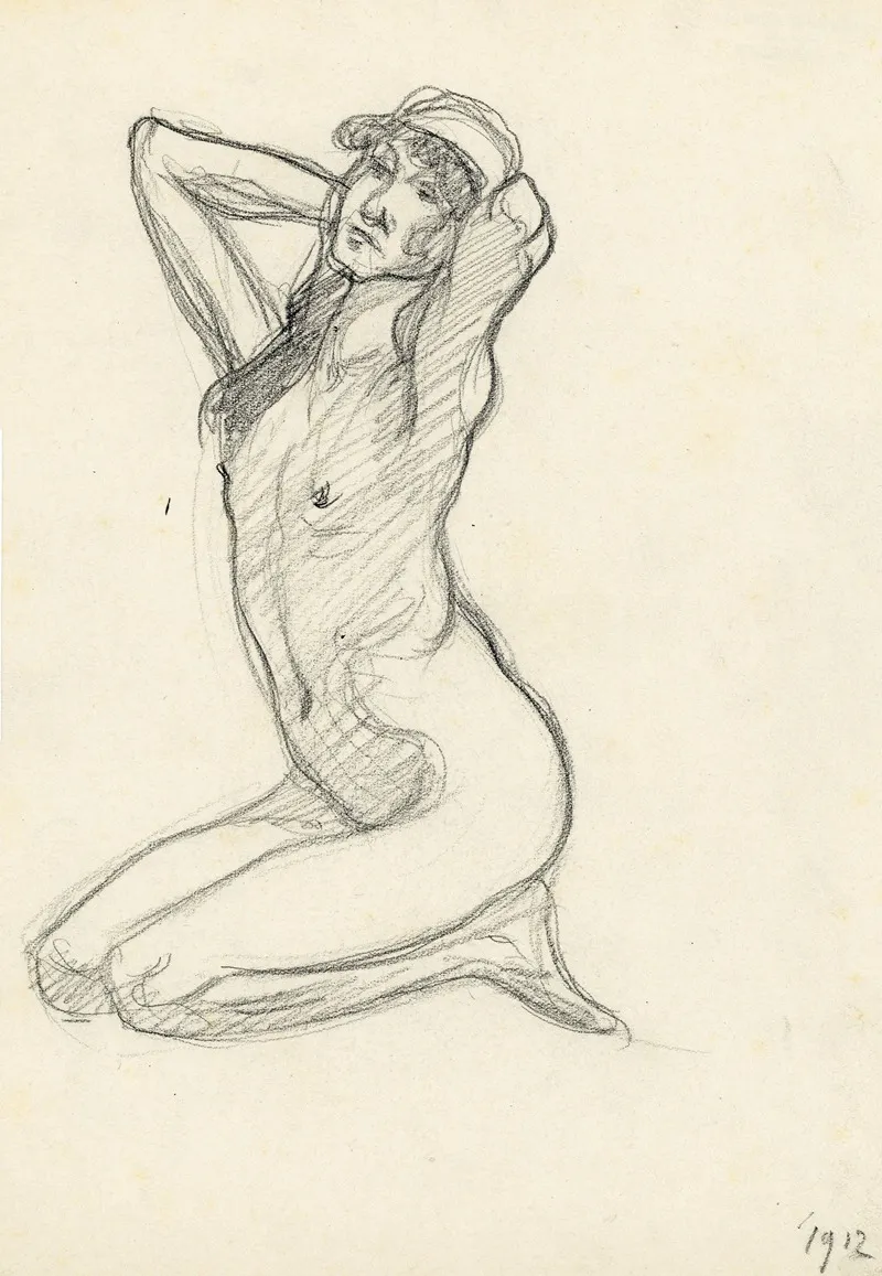 Zittende Figuur 27 by Albert Daenens - Canvas Print