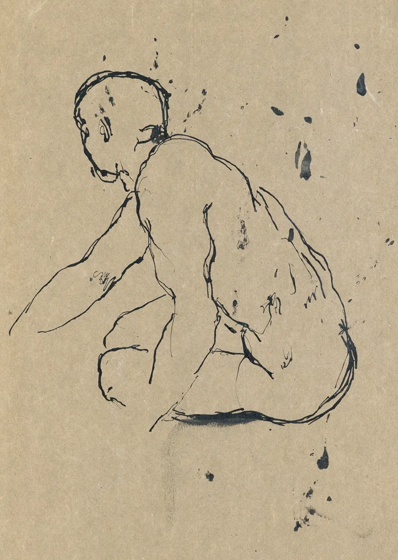 Zittende Figuur 28 by Albert Daenens - Canvas Print