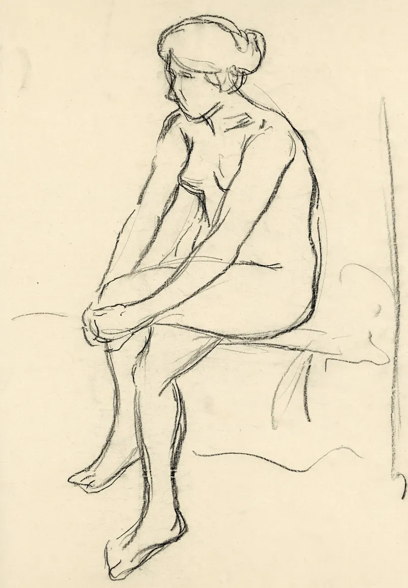 Zittende Figuur 3 by Albert Daenens - Canvas Print