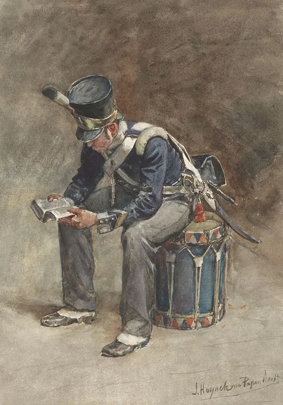 Zittende Lezende Tamboer Van De Infanterie