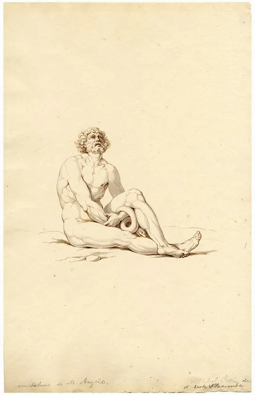 Zittende Man by David Humbert de Superville - Canvas Print