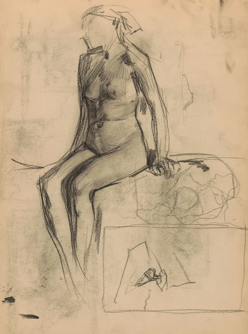 Zittende Naakte Vrouw 5