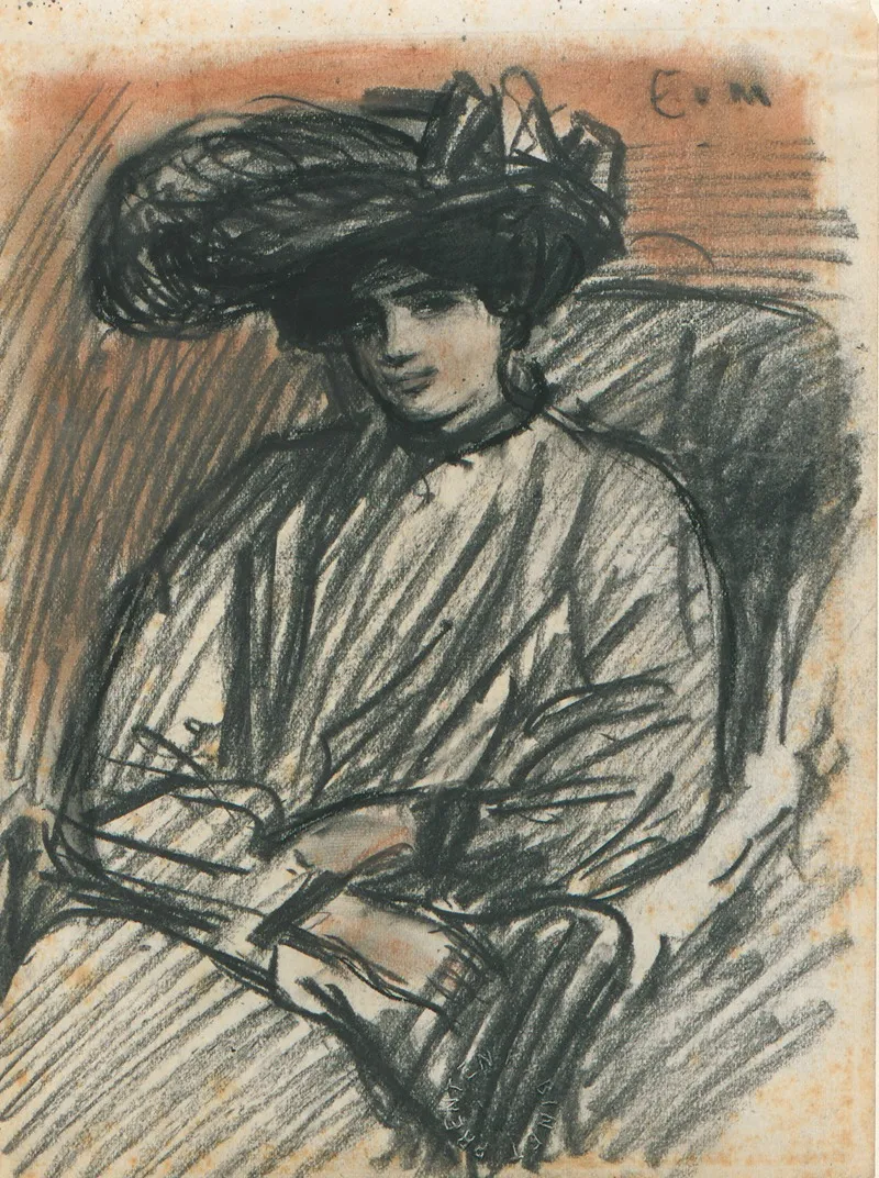 Zittende Vrouw Met Hoed