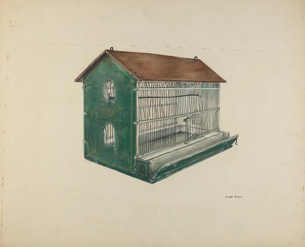 Zoar Bird Cage by Angelo Bulone - Canvas Print