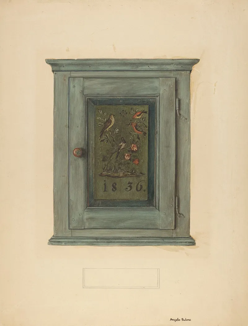 Zoar Blue Bonnet Cabinet by Angelo Bulone - Canvas Print