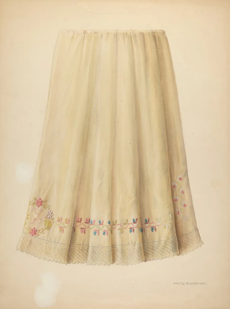 Zoar Embroidered Flannel Petticoat