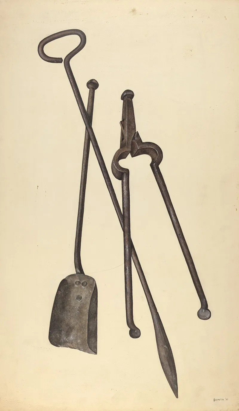 Zoar Fire Tongs Poker And Shovel by Jerry Guinta - Canvas Print
