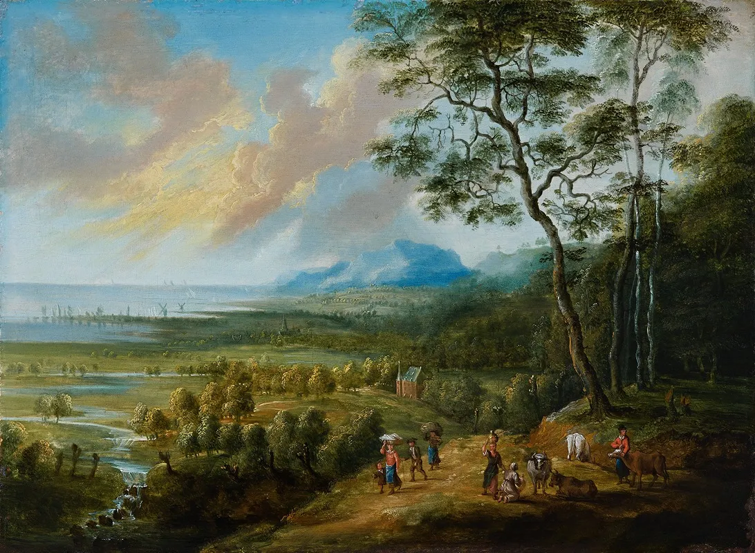 Zomerlandschap by Lucas van Uden - Canvas Print
