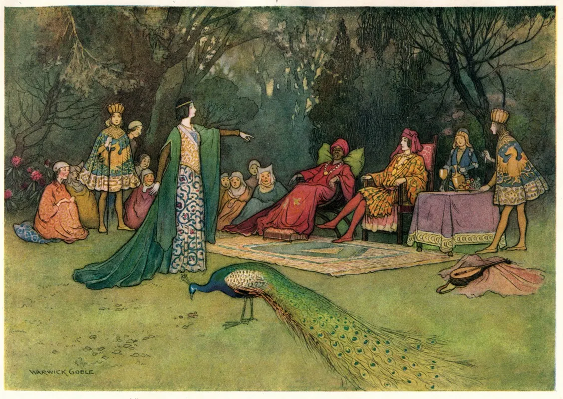 Zoza Denouncing The Slave by Warwick Goble - Canvas Print