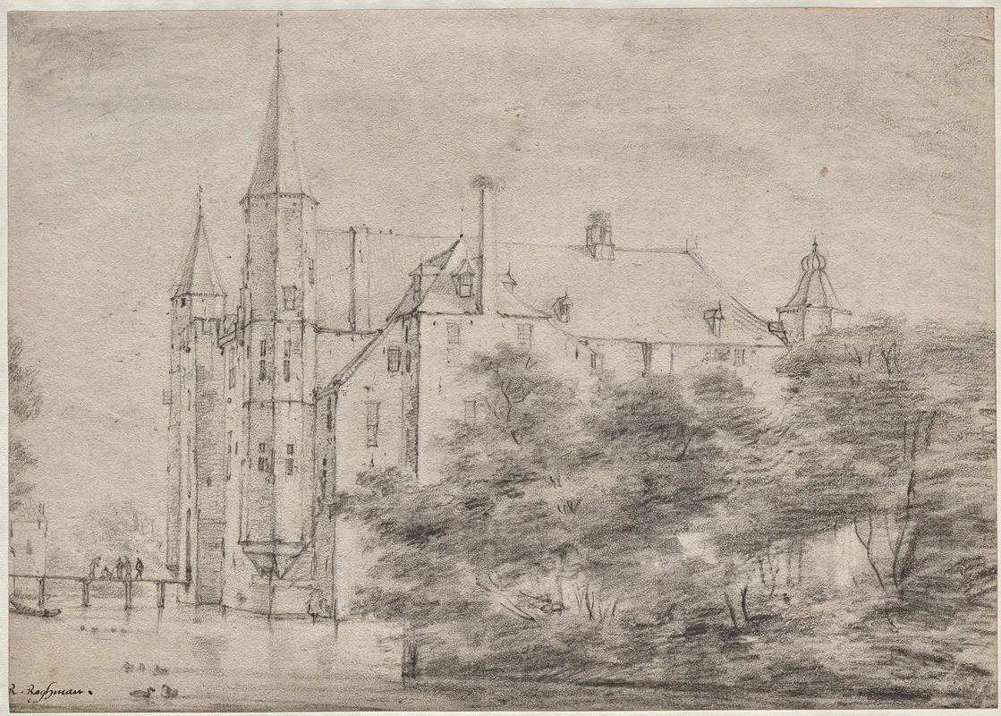 Zuylen Castle Near Utrecht by Roelant Roghman - Canvas Print