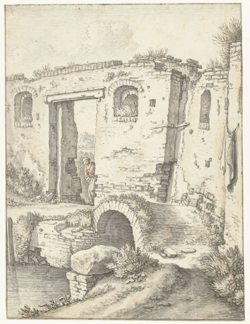 Zwartewaterpoortje Te Utrecht by Herman Saftleven - Canvas Print