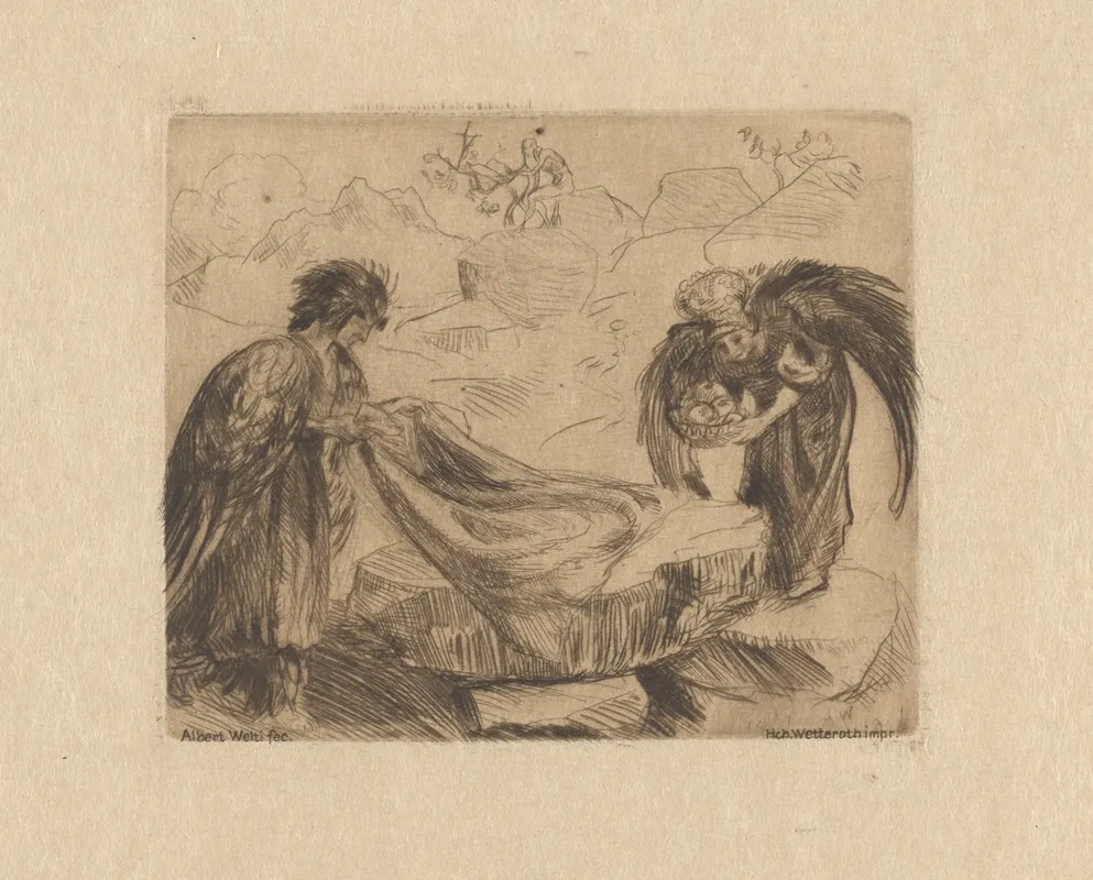 Zwei Engel Den Tisch Deckend