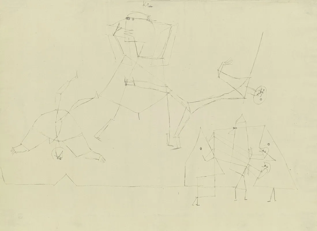 Zwei Gruppen by Paul Klee - Canvas Print