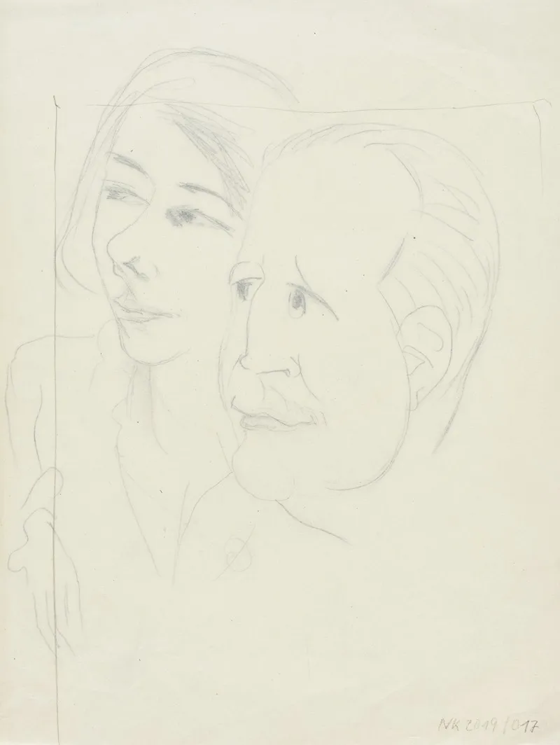 Zwei Kopfe Im Halbprofil by Rudolf Grossmann - Canvas Print