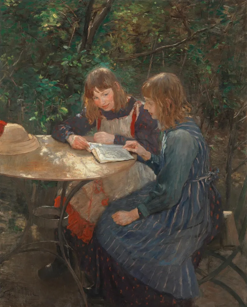 Zwei Madchen Im Garten