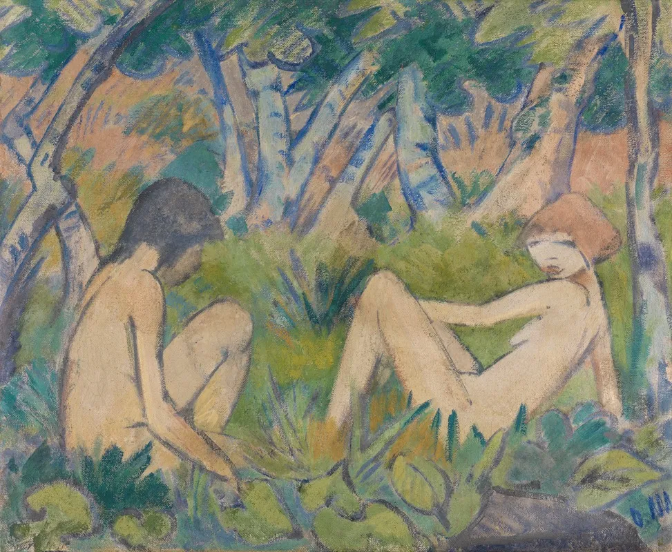 Zwei Madchen Im Walde