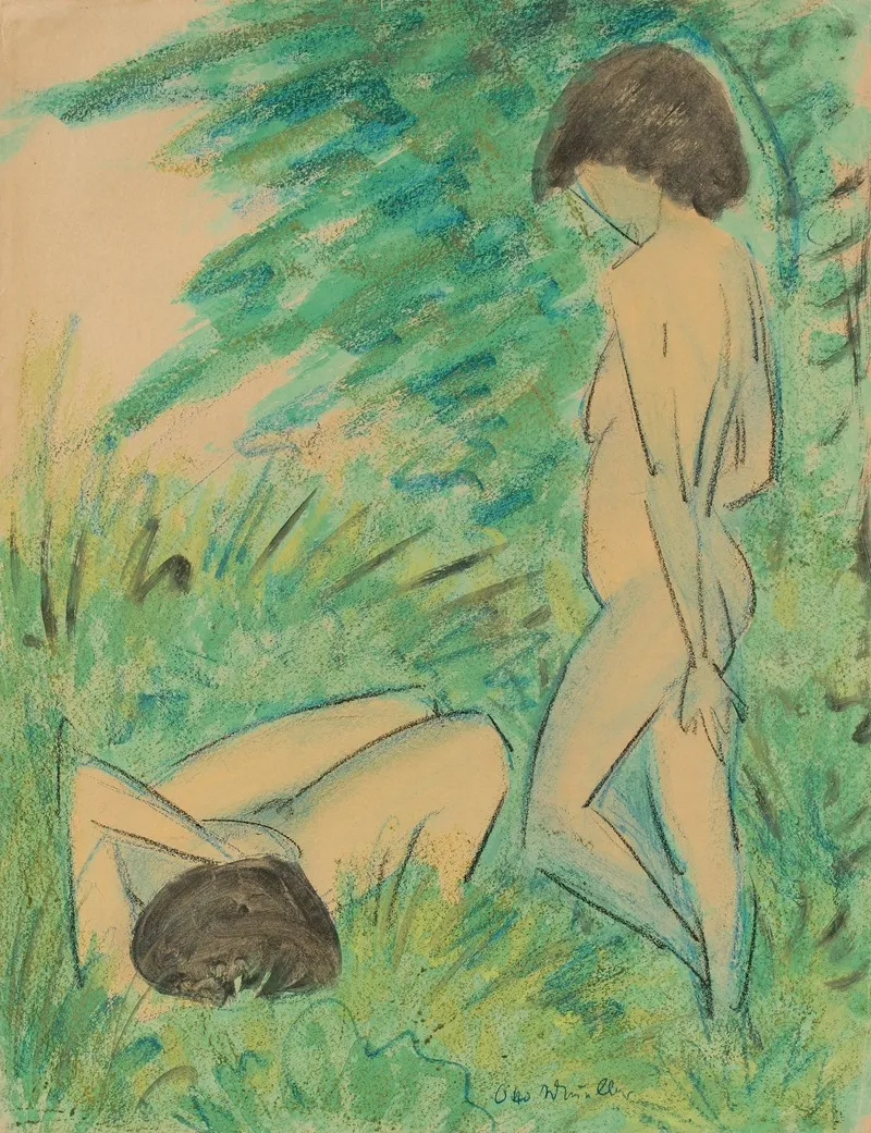 Zwei Weibliche Akte Im Wald