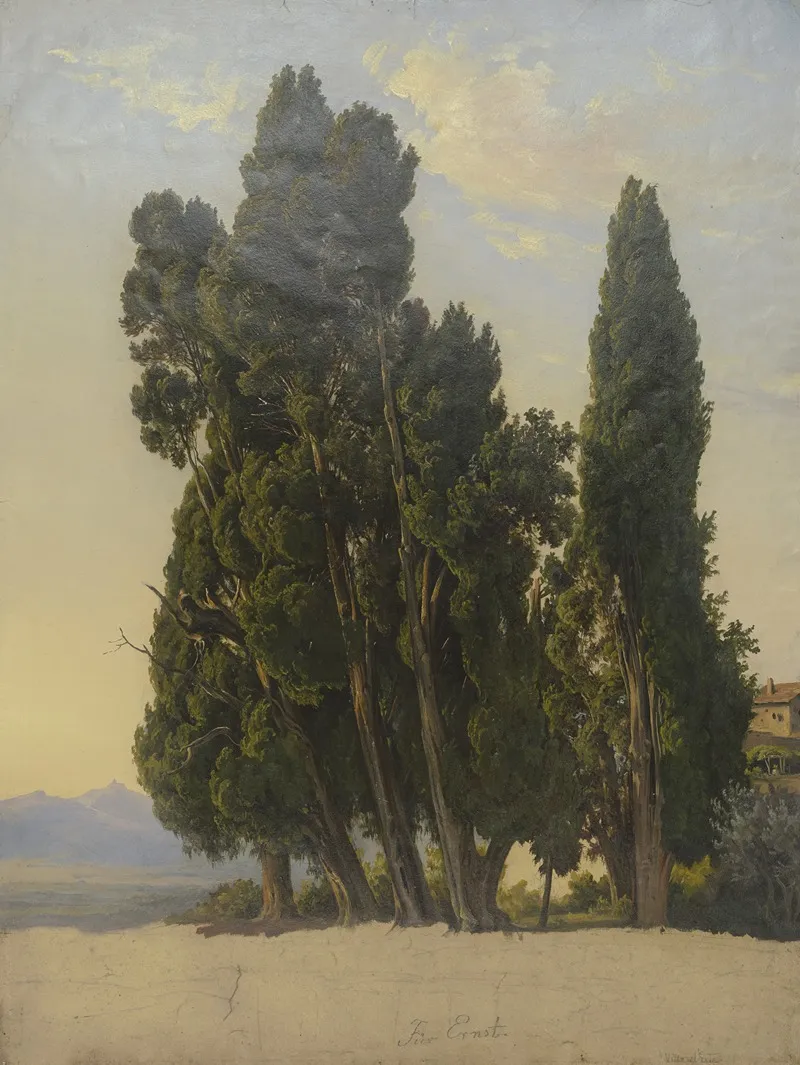 Zypressen Im Park Der Villa Deste by Carl Morgenstern - Canvas Print
